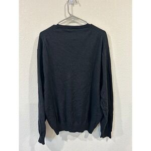 Chaps Mens V Neck Sweater Cotton Cashmere Dark Gray Size L
